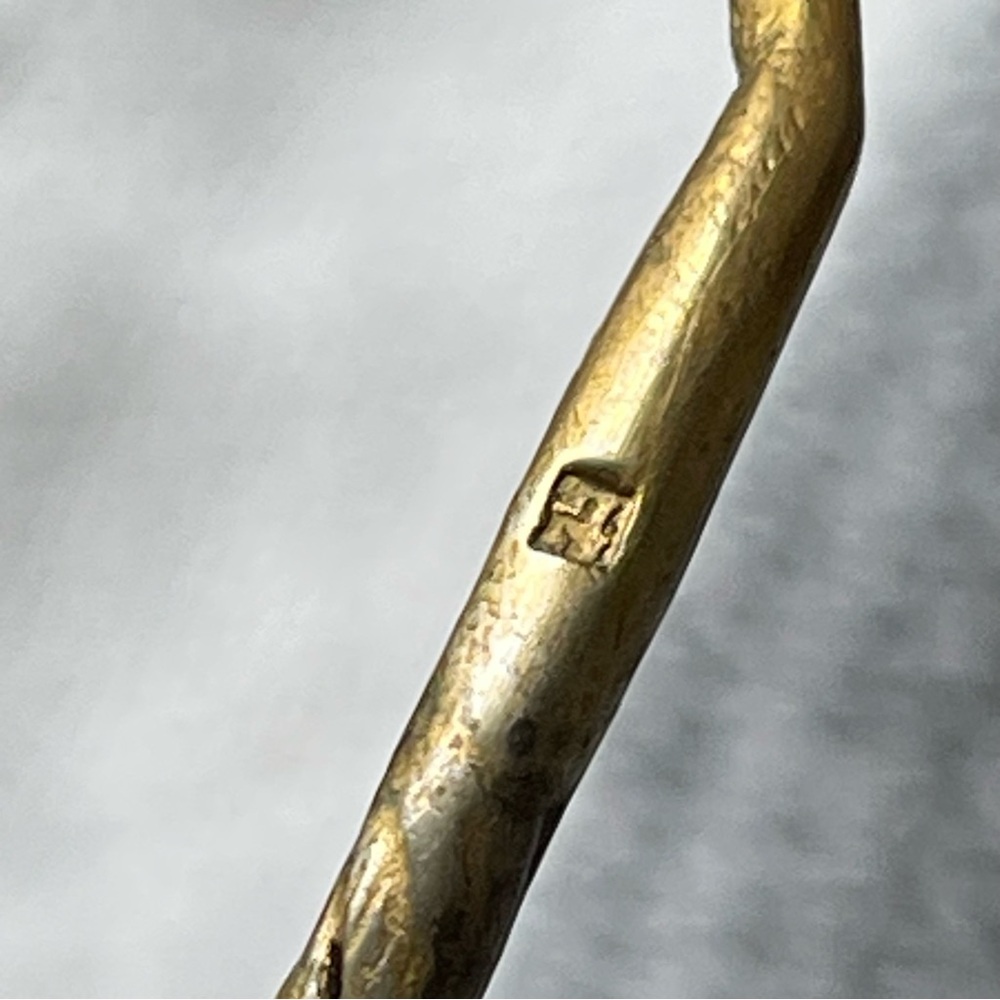 Vintage Coiled Gilt Egyptian Revival Silver Snake Bangle Turquoise Garnet Eyes - Picture 5 of 17